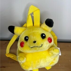 Vintage Yellow Pikachu Plush Backpack